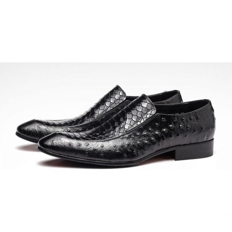 Formelle Herrenschuhe Slip-on-oxford-brogues Aus Leder Mit Krokodilstruktur