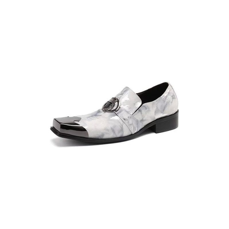 Formelle Herrenschuhe Slip-on-schuhe Aus Echtem Leder - Grau