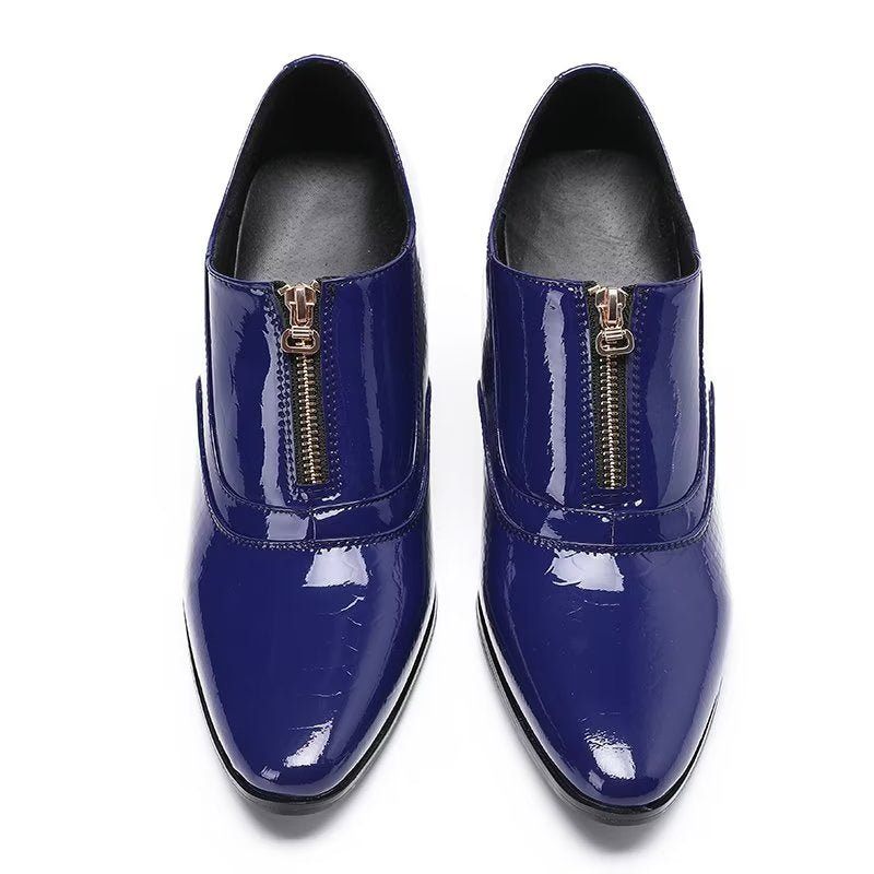 Formelle Herrenschuhe Slip-on-schuhe Aus Echtem Leder - Blau