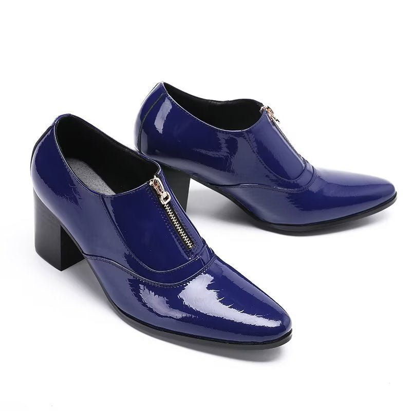 Formelle Herrenschuhe Slip-on-schuhe Aus Echtem Leder - Blau