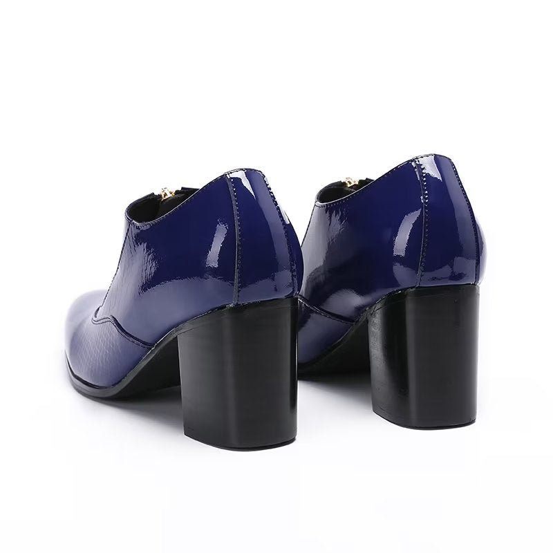 Formelle Herrenschuhe Slip-on-schuhe Aus Echtem Leder - Blau