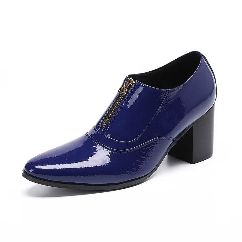 Formelle Herrenschuhe Slip-on-schuhe Aus Echtem Leder - Blau