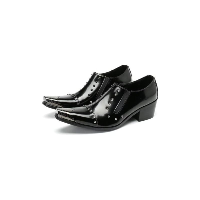 Formelle Herrenschuhe Slip-on-schuhe Aus Echtem Leder - Schwarz