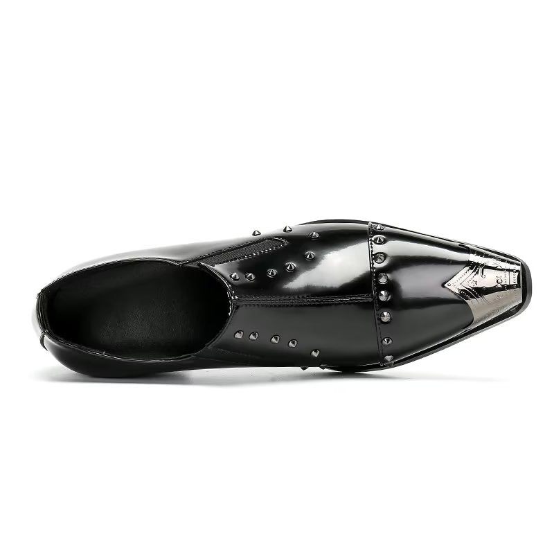 Formelle Herrenschuhe Slip-on-schuhe Aus Echtem Leder - Schwarz