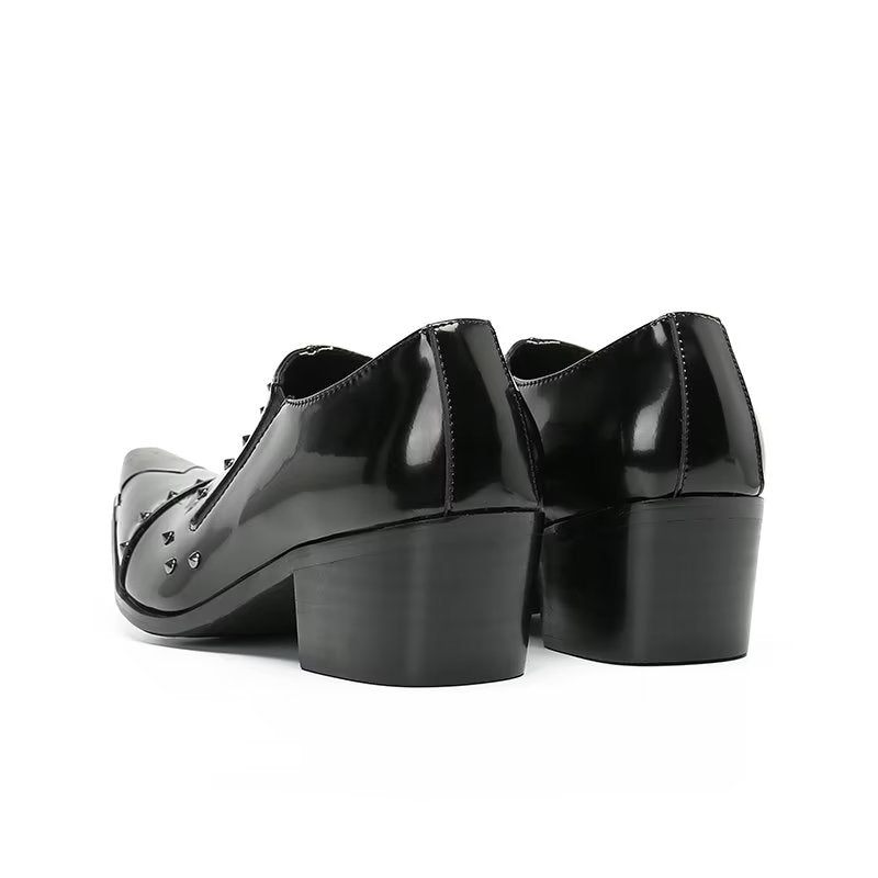 Formelle Herrenschuhe Slip-on-schuhe Aus Echtem Leder - Schwarz