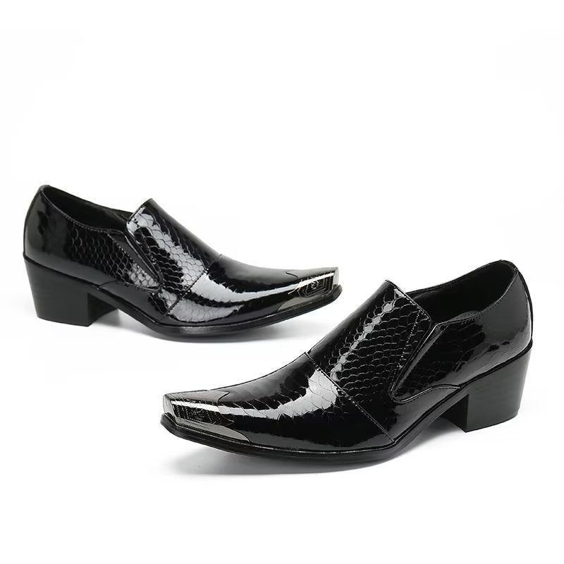 Formelle Herrenschuhe Slip-on-schuhe Aus Echtem Leder - Schwarz 1