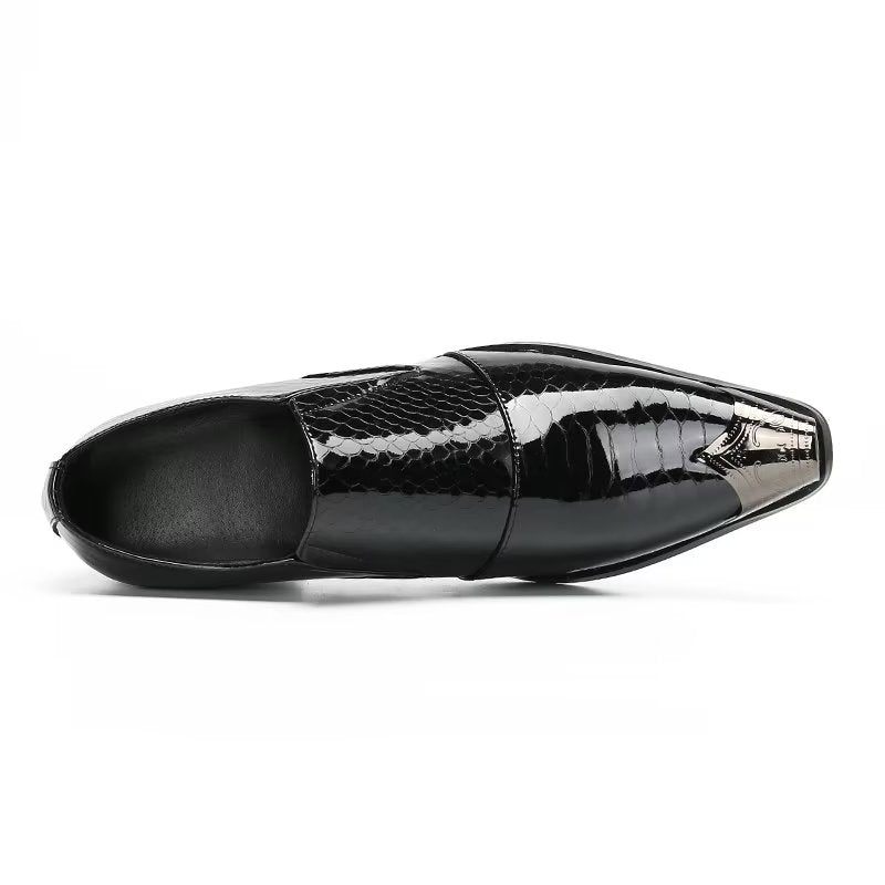 Formelle Herrenschuhe Slip-on-schuhe Aus Echtem Leder - Schwarz 1