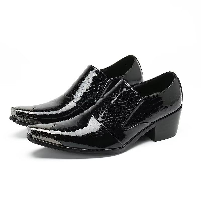 Formelle Herrenschuhe Slip-on-schuhe Aus Echtem Leder - Schwarz 1