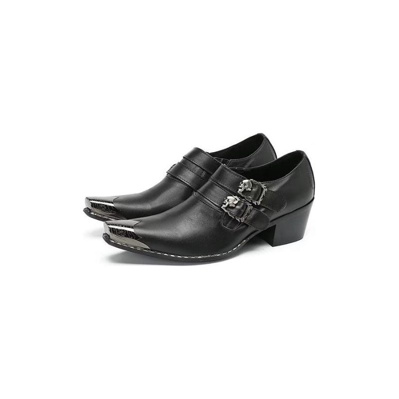 Formelle Herrenschuhe Slip-on-schuhe Aus Echtem Leder - Schwarz 2