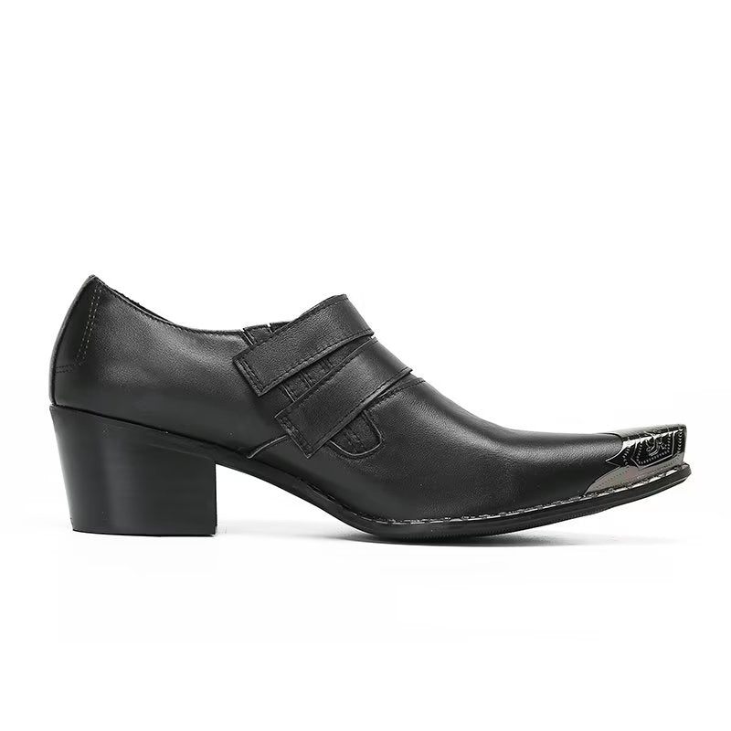 Formelle Herrenschuhe Slip-on-schuhe Aus Echtem Leder - Schwarz 2