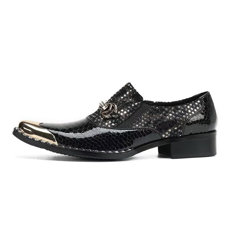 Formelle Herrenschuhe Slip-on-schuhe Aus Echtem Leder - Schwarz