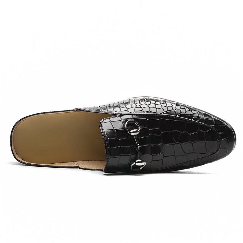 Formelle Herrenschuhe Slip-on-schuhe Aus Exotischem Leder - Schwarz