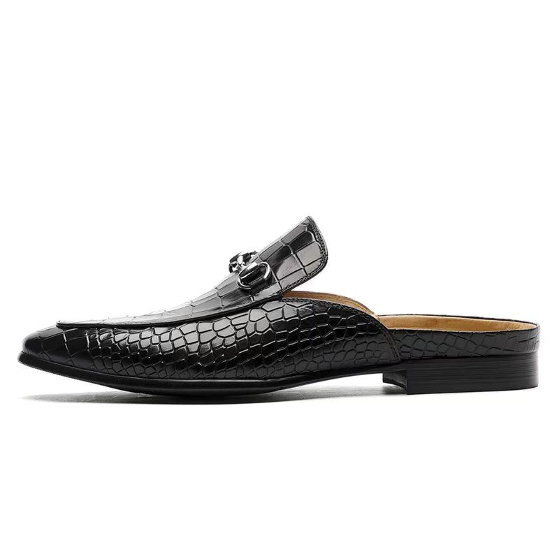 Formelle Herrenschuhe Slip-on-schuhe Aus Exotischem Leder - Schwarz