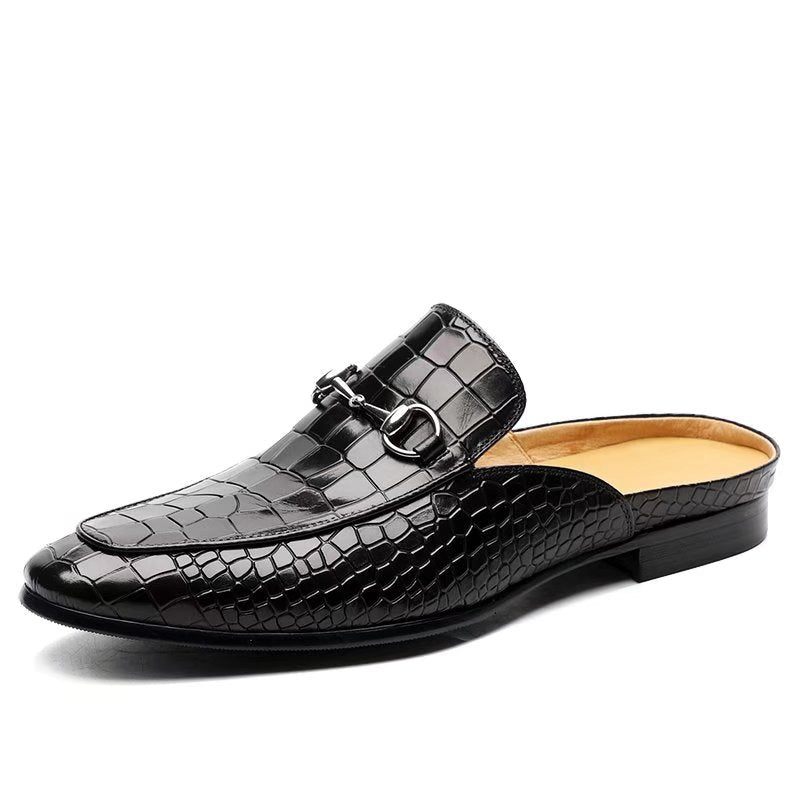 Formelle Herrenschuhe Slip-on-schuhe Aus Exotischem Leder - Schwarz