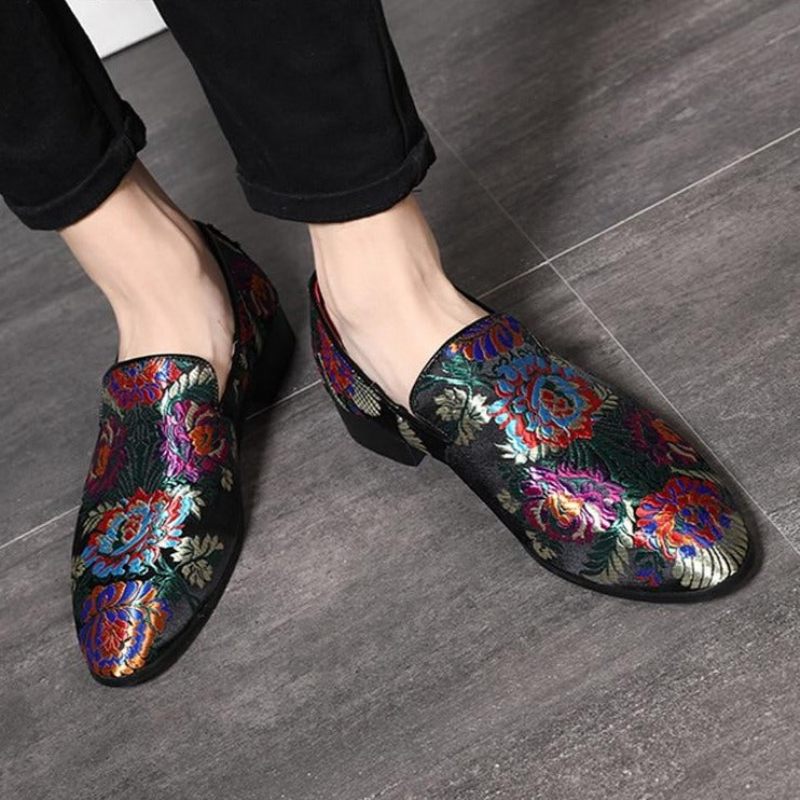 Formelle Herrenschuhe Slip-on-schuhe Mit Exotischem Blumendruck - Mehrfarbig 2