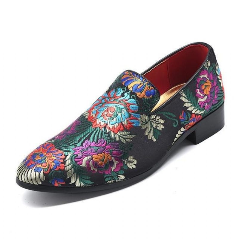 Formelle Herrenschuhe Slip-on-schuhe Mit Exotischem Blumendruck - Mehrfarbig 2