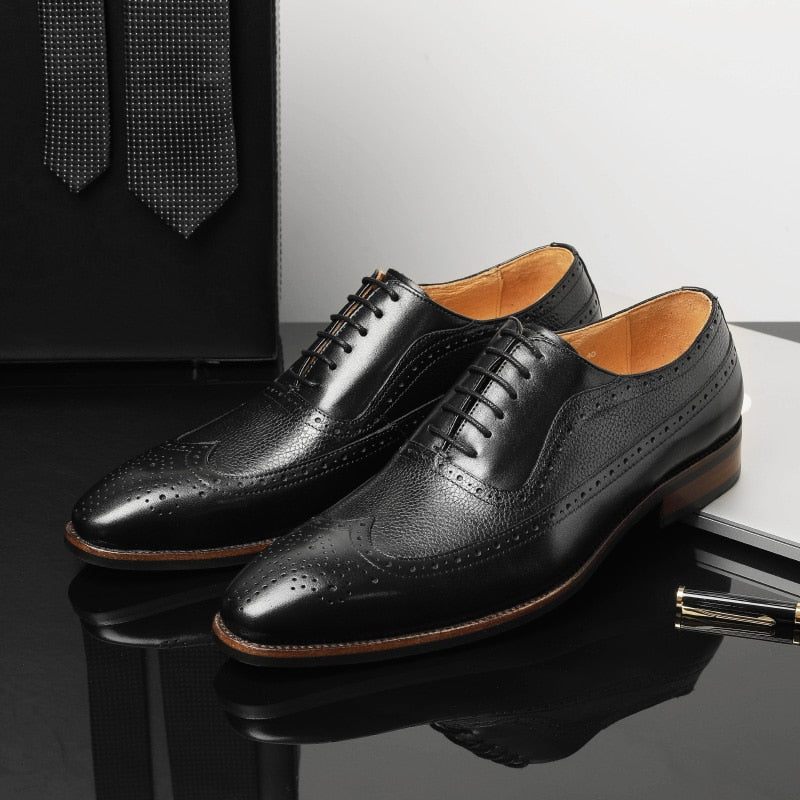 Formelle Herrenschuhe Spitze Schnür-brogues - Schwarz