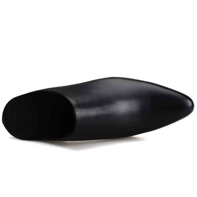 Formelle Herrenschuhe Spitze Zehenpartie Slip-on-kleiderschuhe - Schwarz