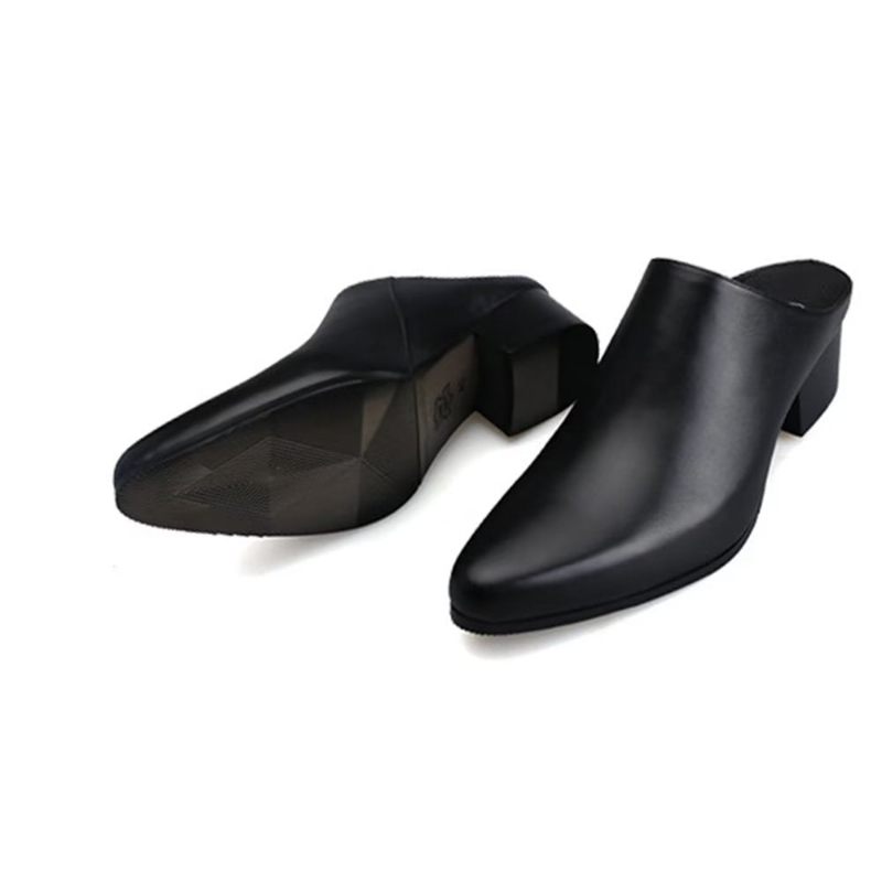 Formelle Herrenschuhe Spitze Zehenpartie Slip-on-kleiderschuhe - Schwarz