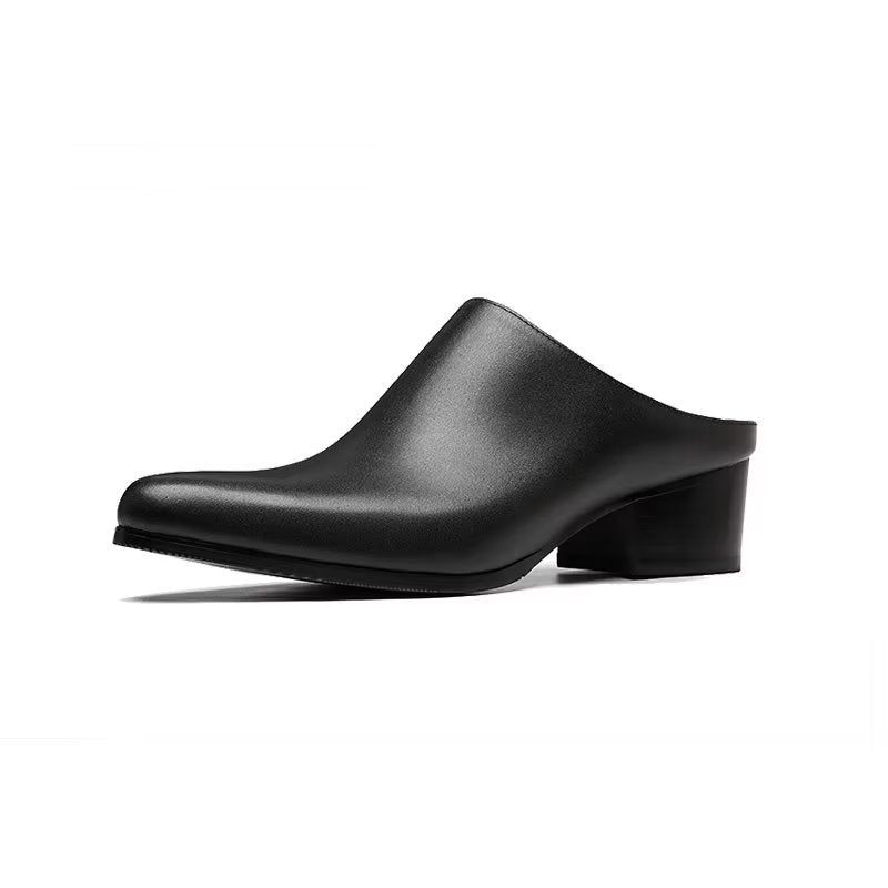 Formelle Herrenschuhe Spitze Zehenpartie Slip-on-kleiderschuhe - Schwarz