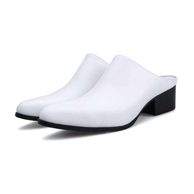 Formelle Herrenschuhe Spitze Zehenpartie Slip-on-kleiderschuhe - Weiß