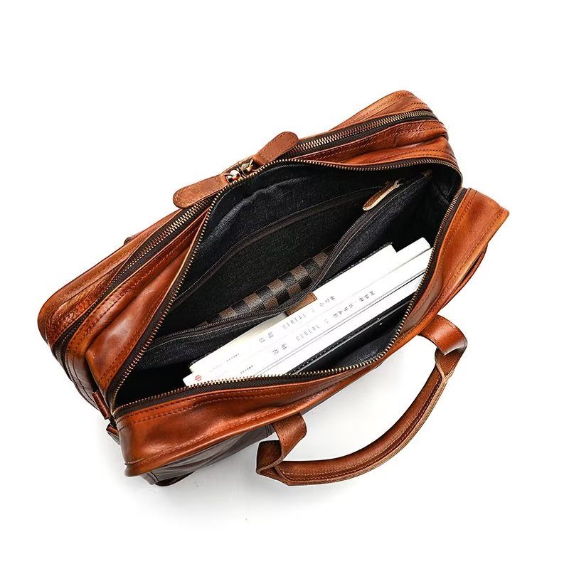 Herren-aktentaschen Rindsleder-reisetasche Elegante Luxus-handtasche - Braun