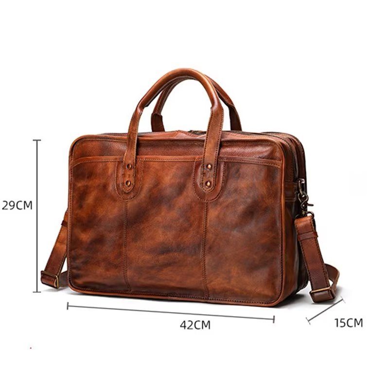 Herren-aktentaschen Rindsleder-reisetasche Elegante Luxus-handtasche - Braun