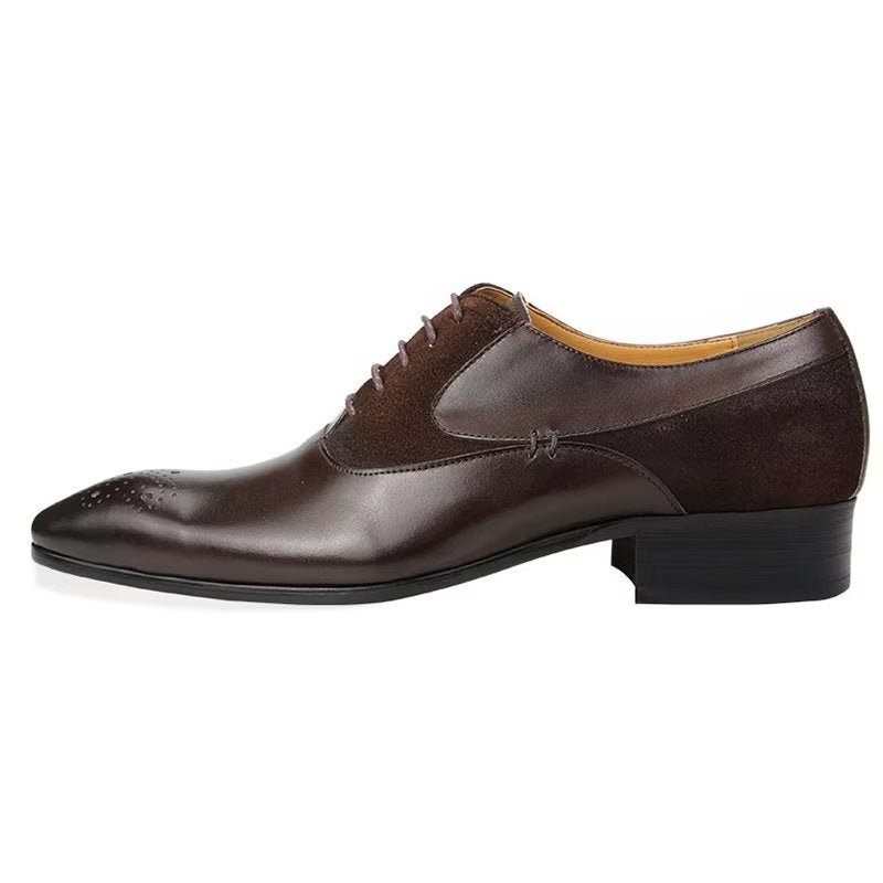 Herren Formelle Schuhe Deluxe Hochzeit Oxford Modishopulence Brogue - Kaffee