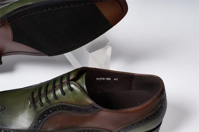 Herren-formelle Schuhe Premium-komfort-schnürschuhe Aus Leder - Grün