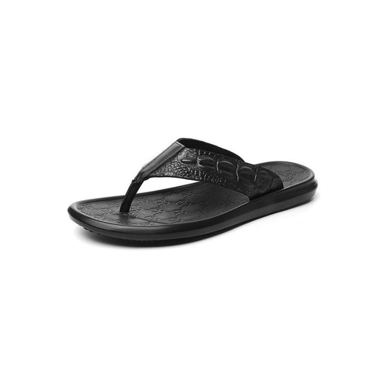 Herren-freizeitschuhe Echtes Leder Krokodilstruktur Flip-flop-sandalen