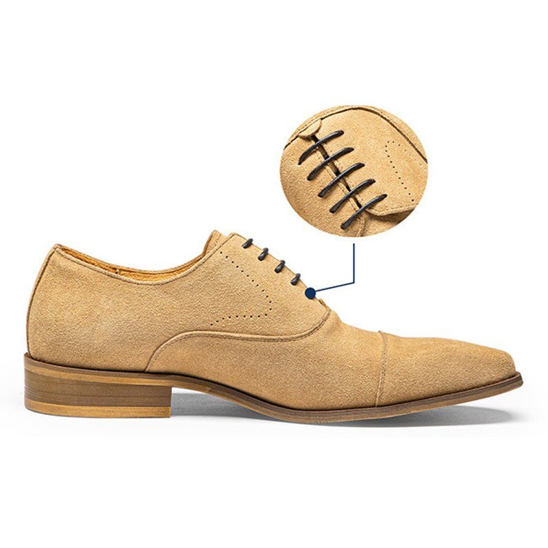 Herren-freizeitschuhe Edle Business-schuhe Aus Leder Mit Schnürung - Beige