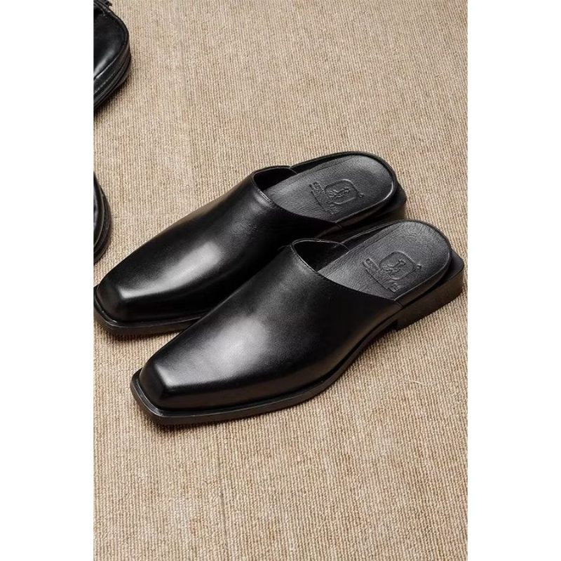 Herren-freizeitschuhe Elegante Geprägte Luxus-business-sandalen Aus Leder - Schwarz 1