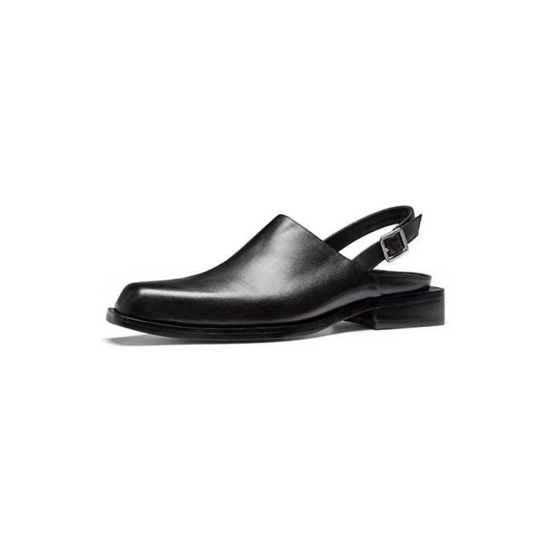 Herren-freizeitschuhe Elegante Geprägte Luxus-business-sandalen Aus Leder - Schwarz 1