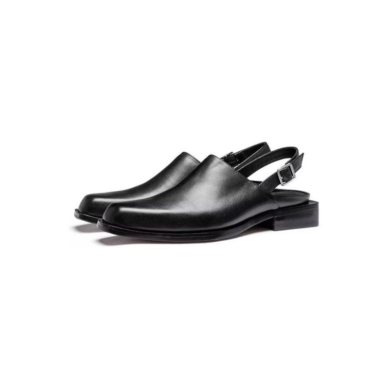 Herren-freizeitschuhe Elegante Geprägte Luxus-business-sandalen Aus Leder - Schwarz 1