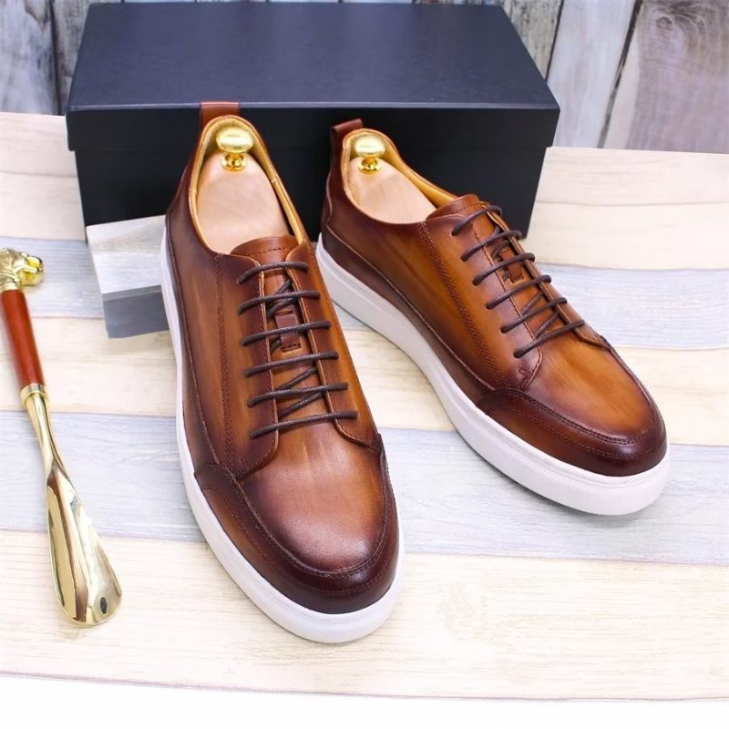 Herren Freizeitschuhe Elegante Handbemalte Beleuchtete - Kaffee