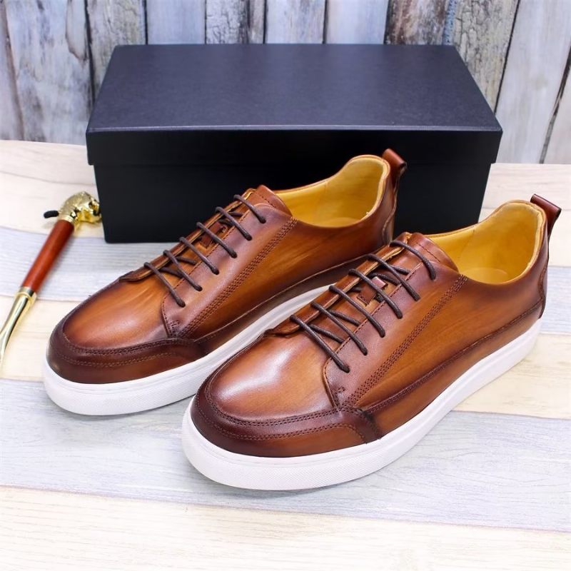 Herren Freizeitschuhe Elegante Handbemalte Beleuchtete - Kaffee