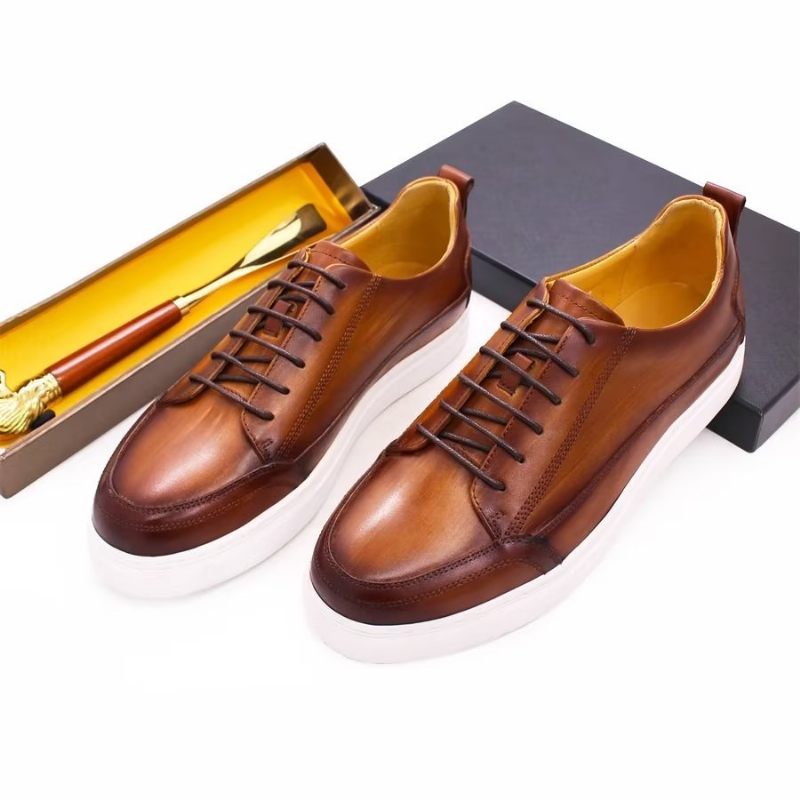 Herren Freizeitschuhe Elegante Handbemalte Beleuchtete - Kaffee