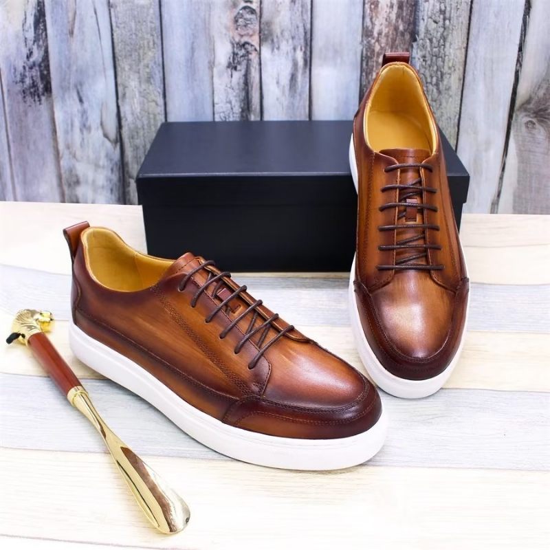 Herren Freizeitschuhe Elegante Handbemalte Beleuchtete - Kaffee