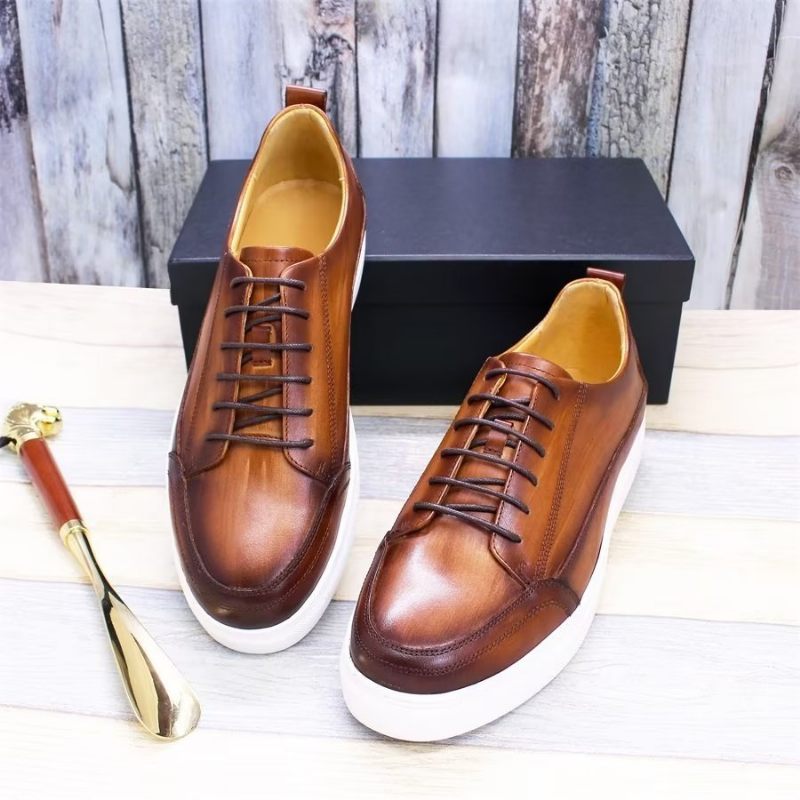 Herren Freizeitschuhe Elegante Handbemalte Beleuchtete - Kaffee