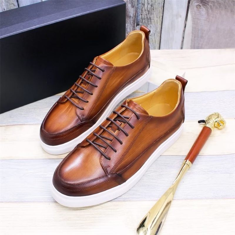 Herren Freizeitschuhe Elegante Handbemalte Beleuchtete - Kaffee