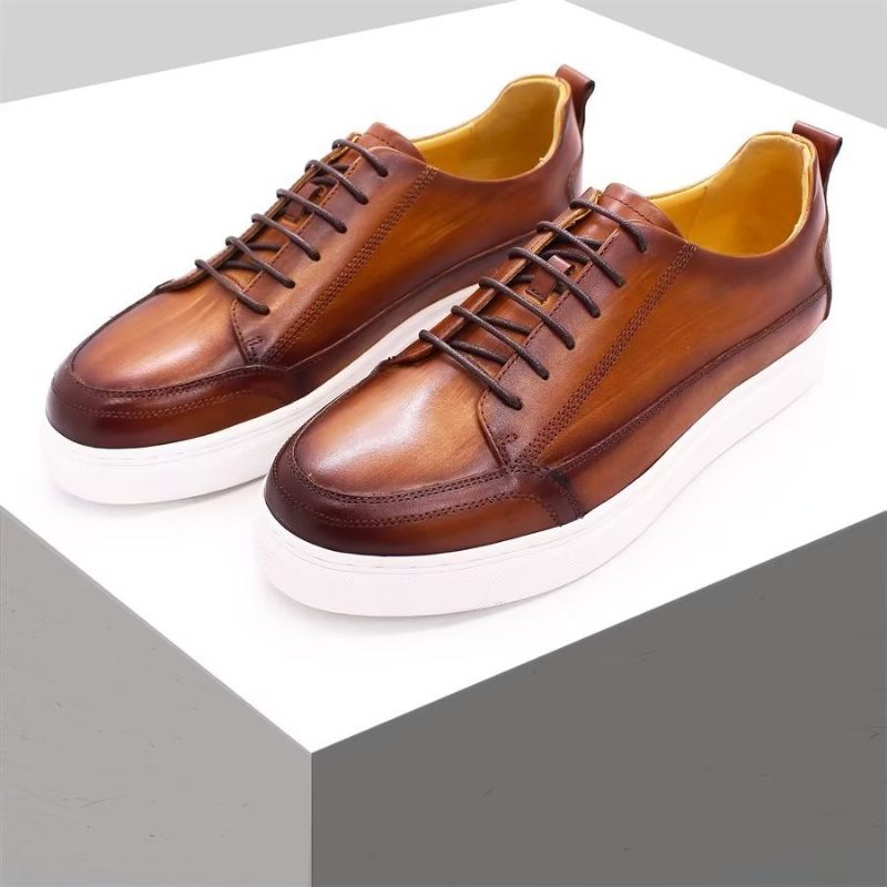 Herren Freizeitschuhe Elegante Handbemalte Beleuchtete - Kaffee