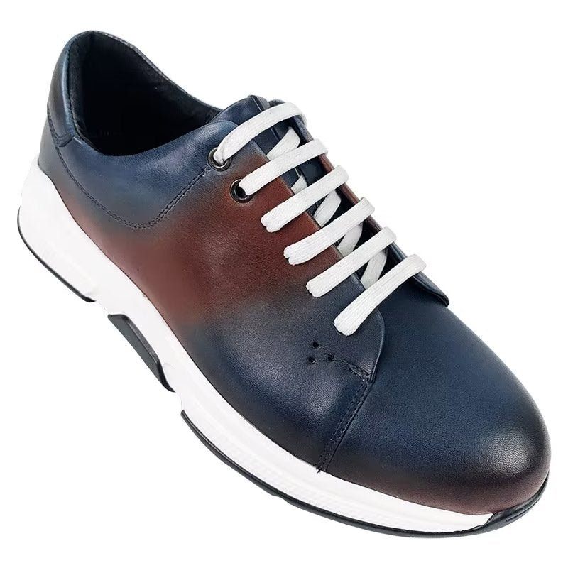 Herren-freizeitschuhe Elegante Leder-schnür-oxford-freizeitschuhe - Blau