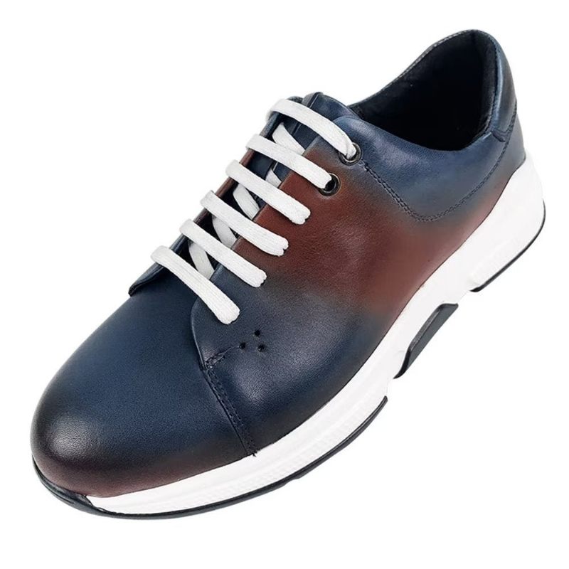 Herren-freizeitschuhe Elegante Leder-schnür-oxford-freizeitschuhe - Blau