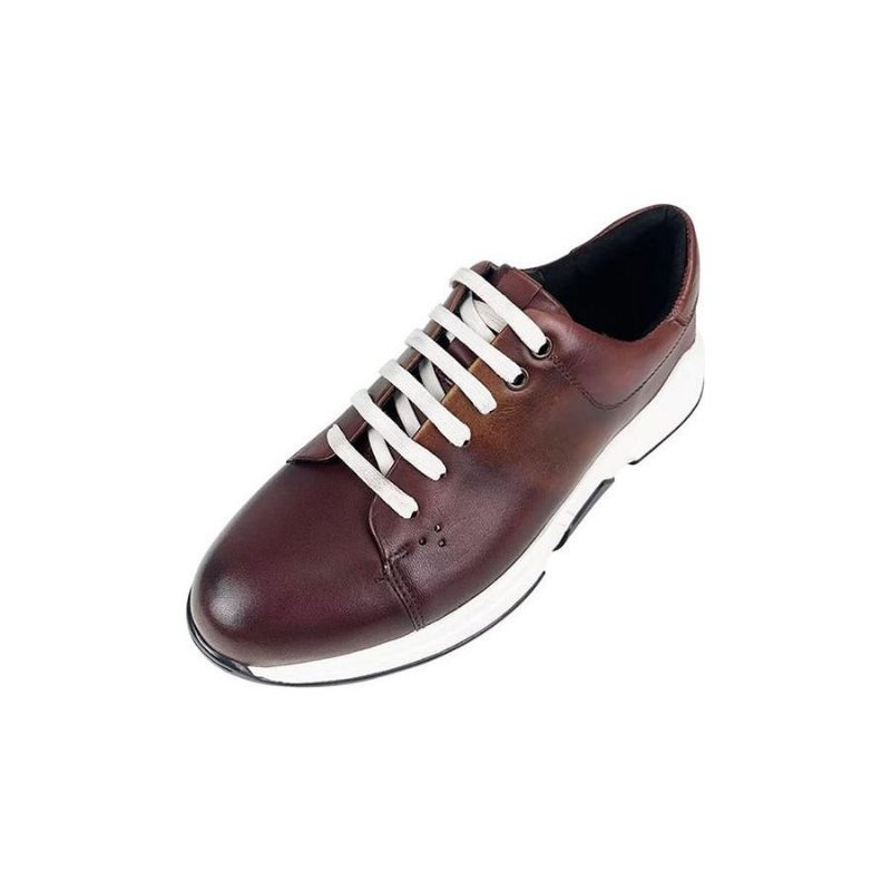 Herren-freizeitschuhe Elegante Leder-schnür-oxford-freizeitschuhe - Kaffee