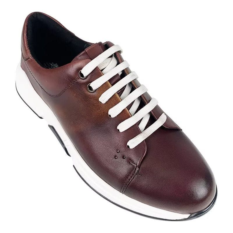 Herren-freizeitschuhe Elegante Leder-schnür-oxford-freizeitschuhe - Kaffee