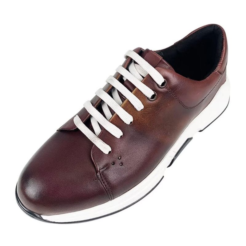 Herren-freizeitschuhe Elegante Leder-schnür-oxford-freizeitschuhe - Kaffee