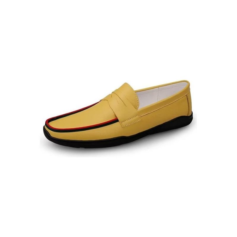 Herren-freizeitschuhe Elegante Pu-slip-on-loafer Mit Metallmode - Gelb