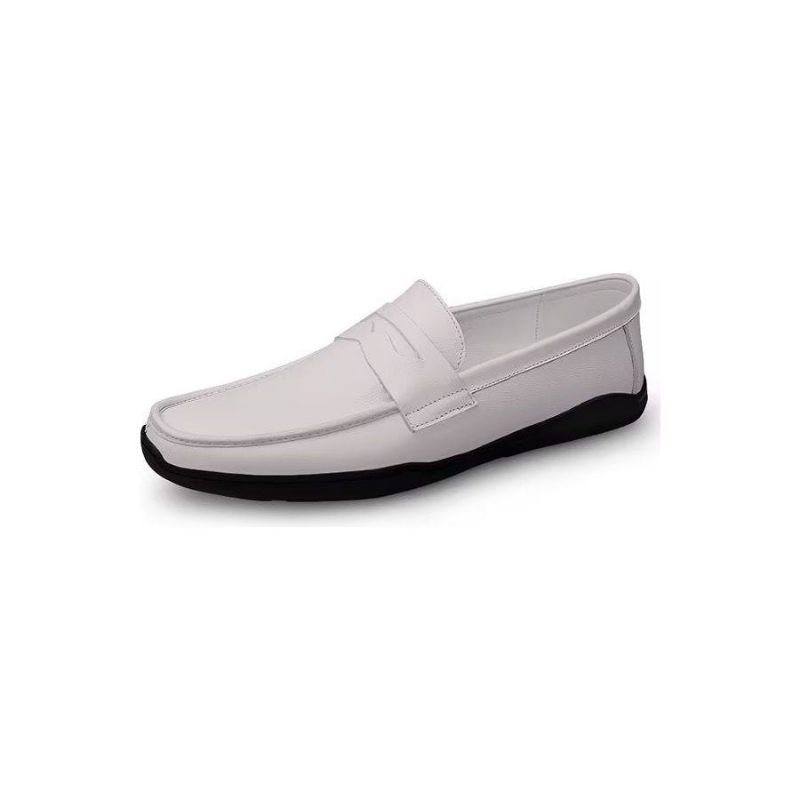 Herren-freizeitschuhe Elegante Pu-slip-on-loafer Mit Metallmode - Weißes Loch