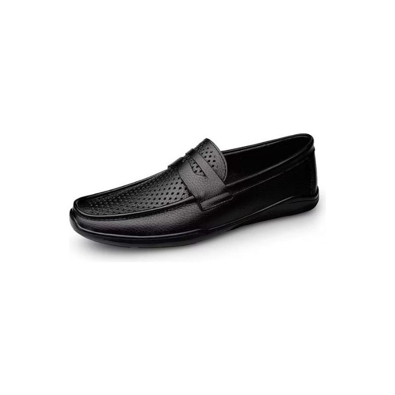 Herren-freizeitschuhe Elegante Pu-slip-on-loafer Mit Metallmode - Schwarzes Loch