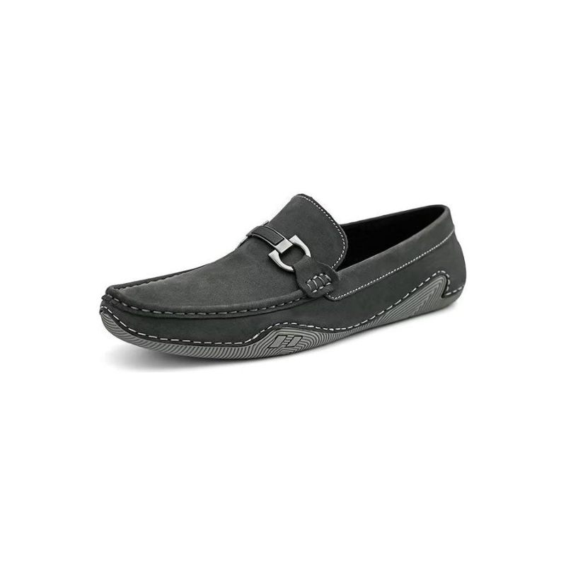 Herren-freizeitschuhe Elegante Slip-on-loafer Mit Metallmode - Grau